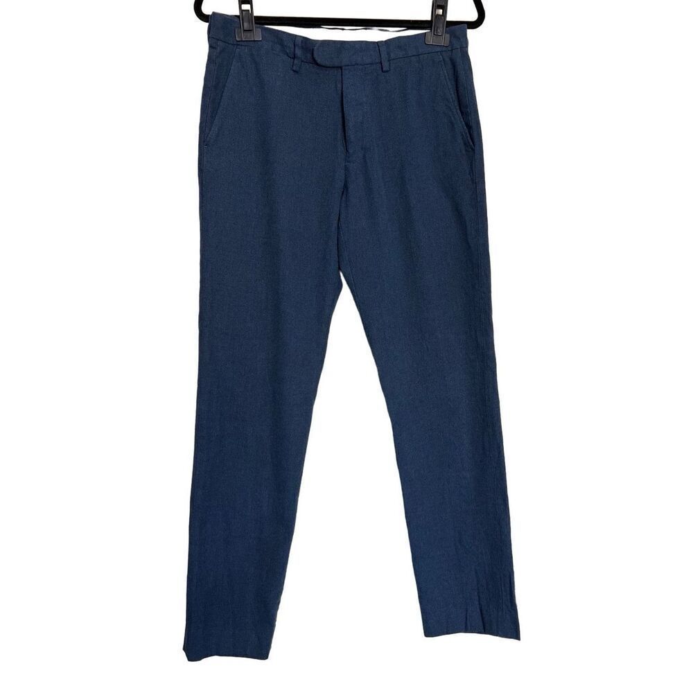 J.Crew Bowery Pants Women's Size 30 Navy Blue Slim Straight Leg Trousers Classic